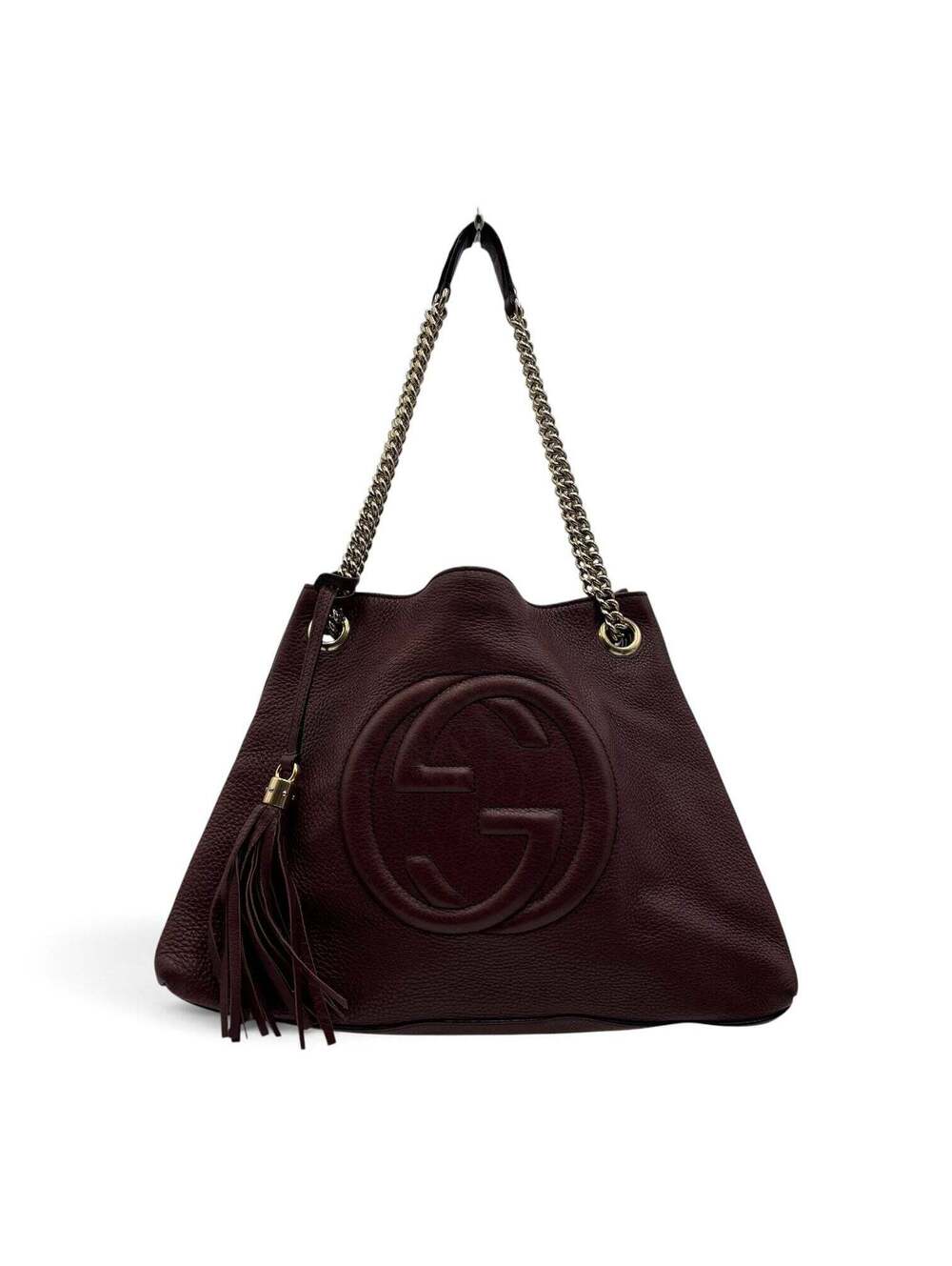 Gucci Soho Interlocking G Leather Chain Tote in Bordeaux